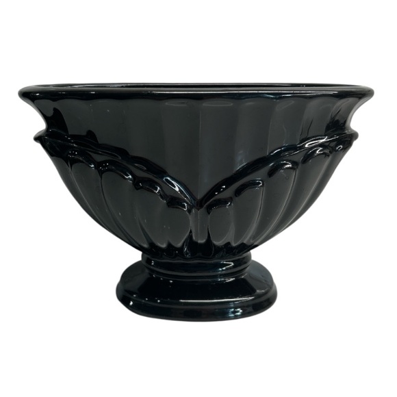 Vintage Other - Vintage Black Ceramic Urn Art Deco Style Planter Bowl